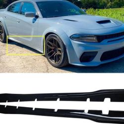 Side Skirts Body Kit Rocker Panel For Dodge For Charger 2015-2023 Black Pair