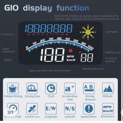 G10 Digital GPS Speedometer 5" Car HUD Head-Up Display KMH MPH Overspeed Alarm