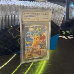 Japanese Pikachu Preorder Bonus Gem Mint 10 AGS Pokemon Graded Card Slab