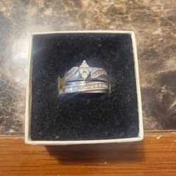 Sterling Silver Diamond Wedding Set 