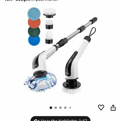 Brand new Electric Spin Scrubber, Cordless Cleaning Brush Scrubber for Home, 8 Replaceable Brush Heads-90Mins Work Time, 3 Adjustable Size, 2 Speeds f