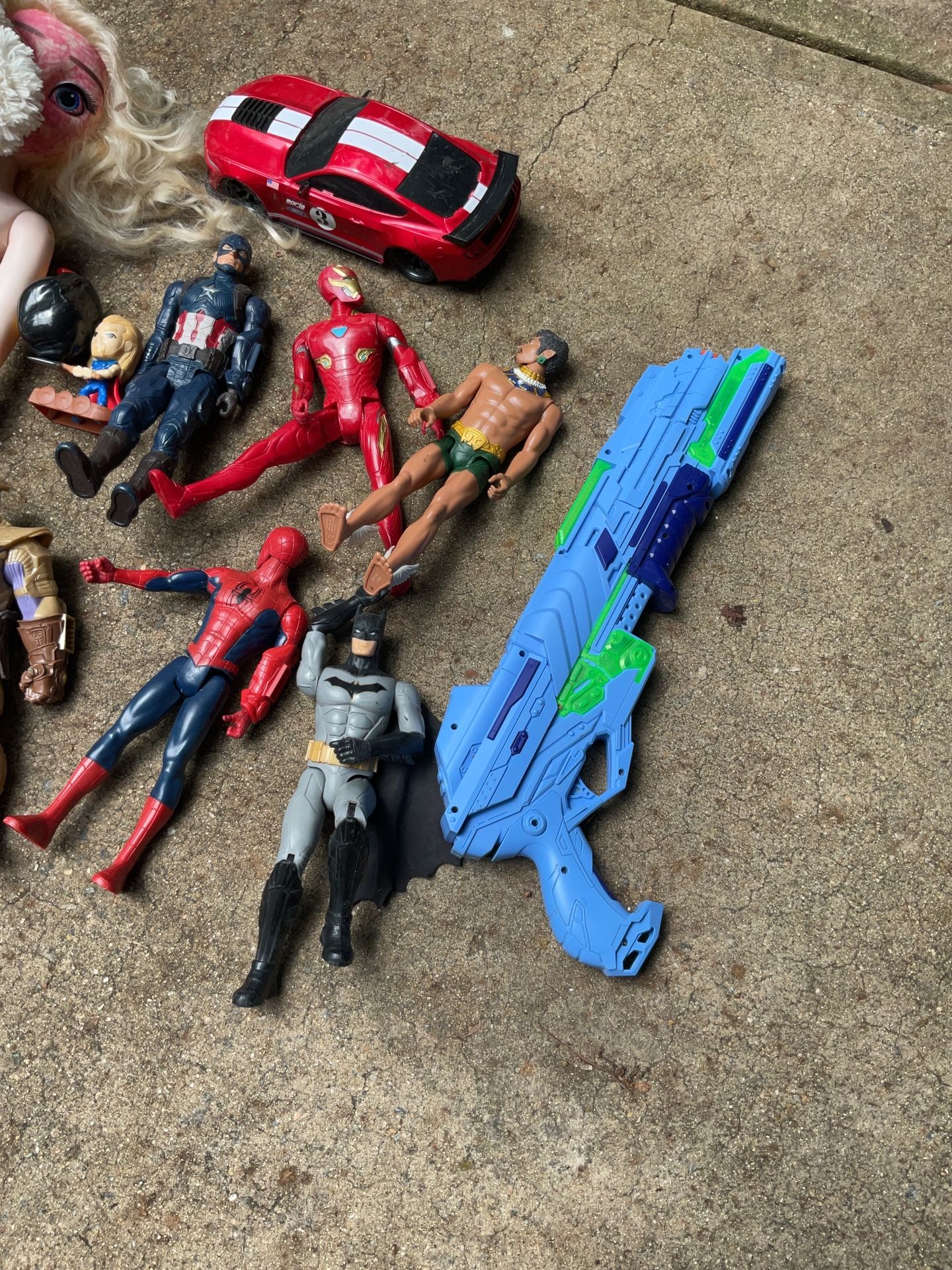 🎉 Kids Toy Lot – Superheroes, Car, Doll, Bear & More! – Garage Sale Steal 🚗🦸‍♂️🧸