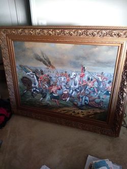 A oil painting with the British vs the French