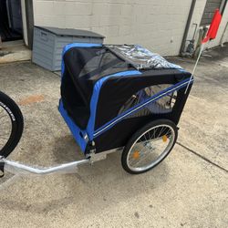 Dog Bike Trailer Small ,medium Breed,Universal Dog Trailer for Bike,Quick Release Wheel,Washable Non-Slip Lining,D-Ring Leash, 20”Air-Filled Tires,War
