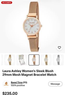 Laura Ashley Women's Rose Gold Mesh Watch