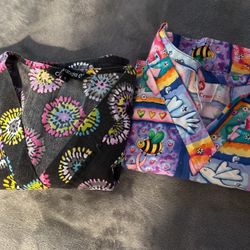 Size small scrubs shirts, five dollars each