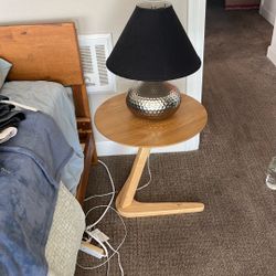 Art Deco Lamp And Wood Table - Both Foe Sale 