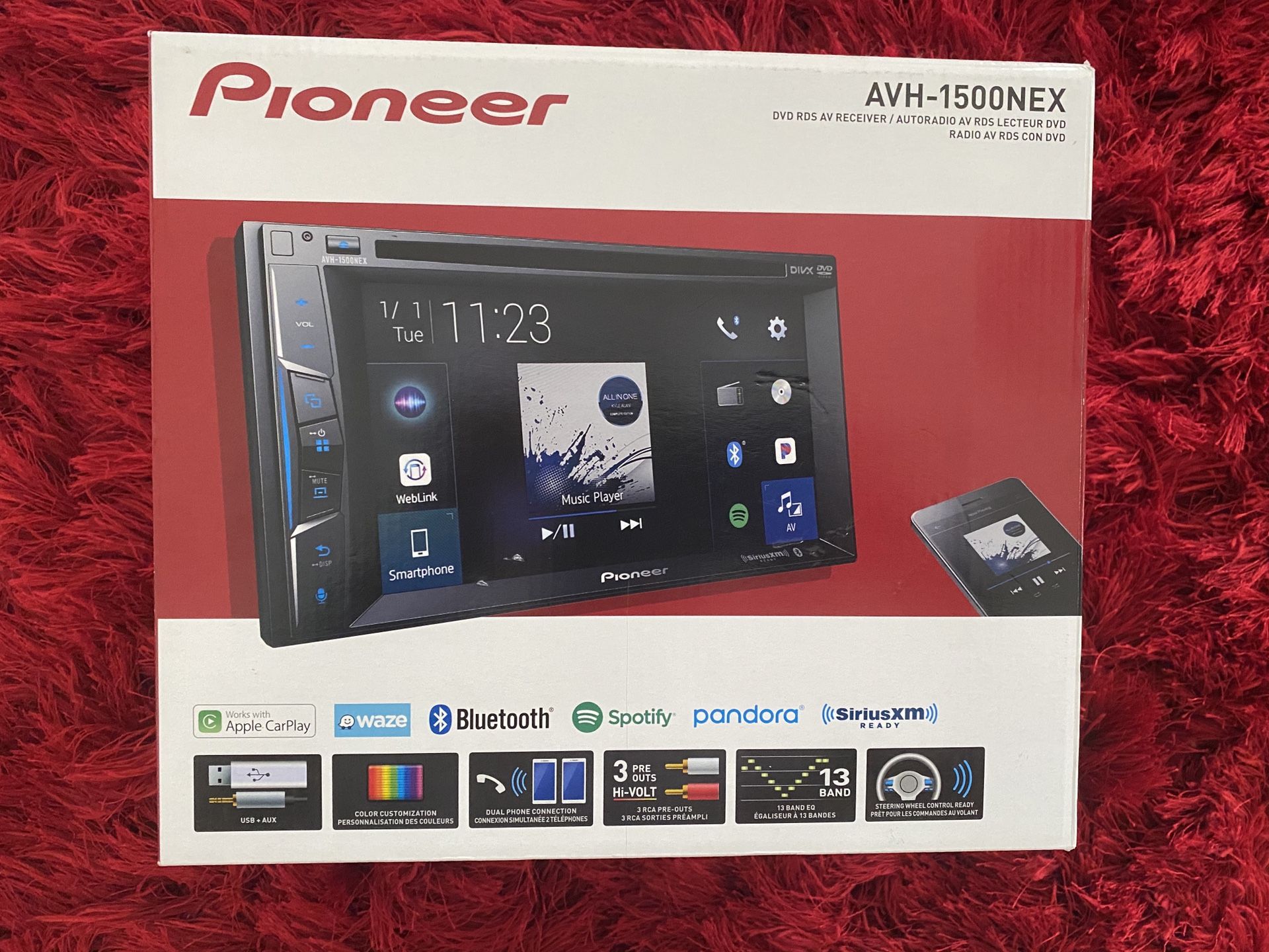 NEW Pioneer AVH-1500NEX AV Receiver with Carplay & Bluetooth