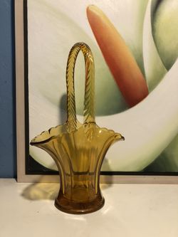 Antique Glass Tavern Basket