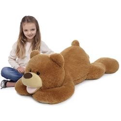 Giant Teddy Bear Stuffed Animal,Cute Lying 37.4 inch Teddy Bear Hugging 