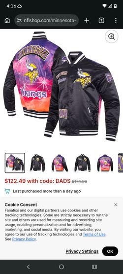 Vikings NFC Jacket never worn  XL