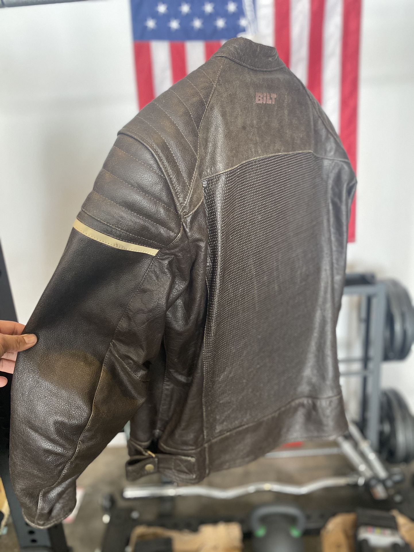 Bilt Leather Jacket Brown size MED
