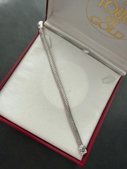 Monet Silver-Tone Magnetic Closure mesh chain Bracelet 8”