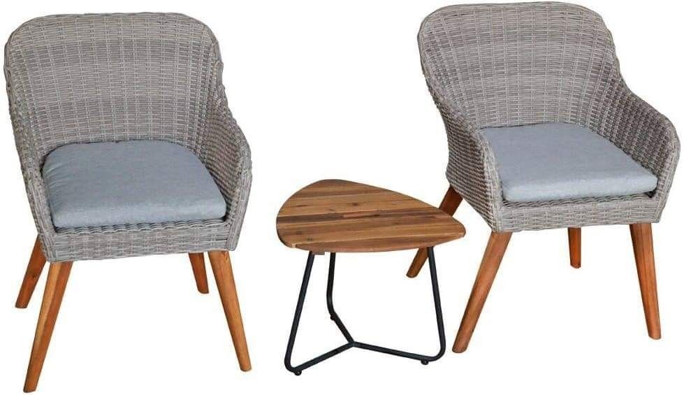 🔥BRAND NEW Gray Wicker with Wood Leg