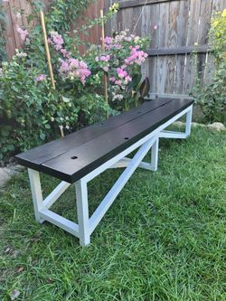 Outdoor wooden bench