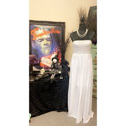 Long romantic white dress