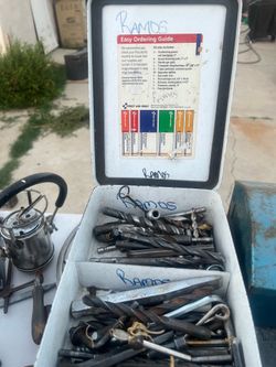 Box full of drill bits
