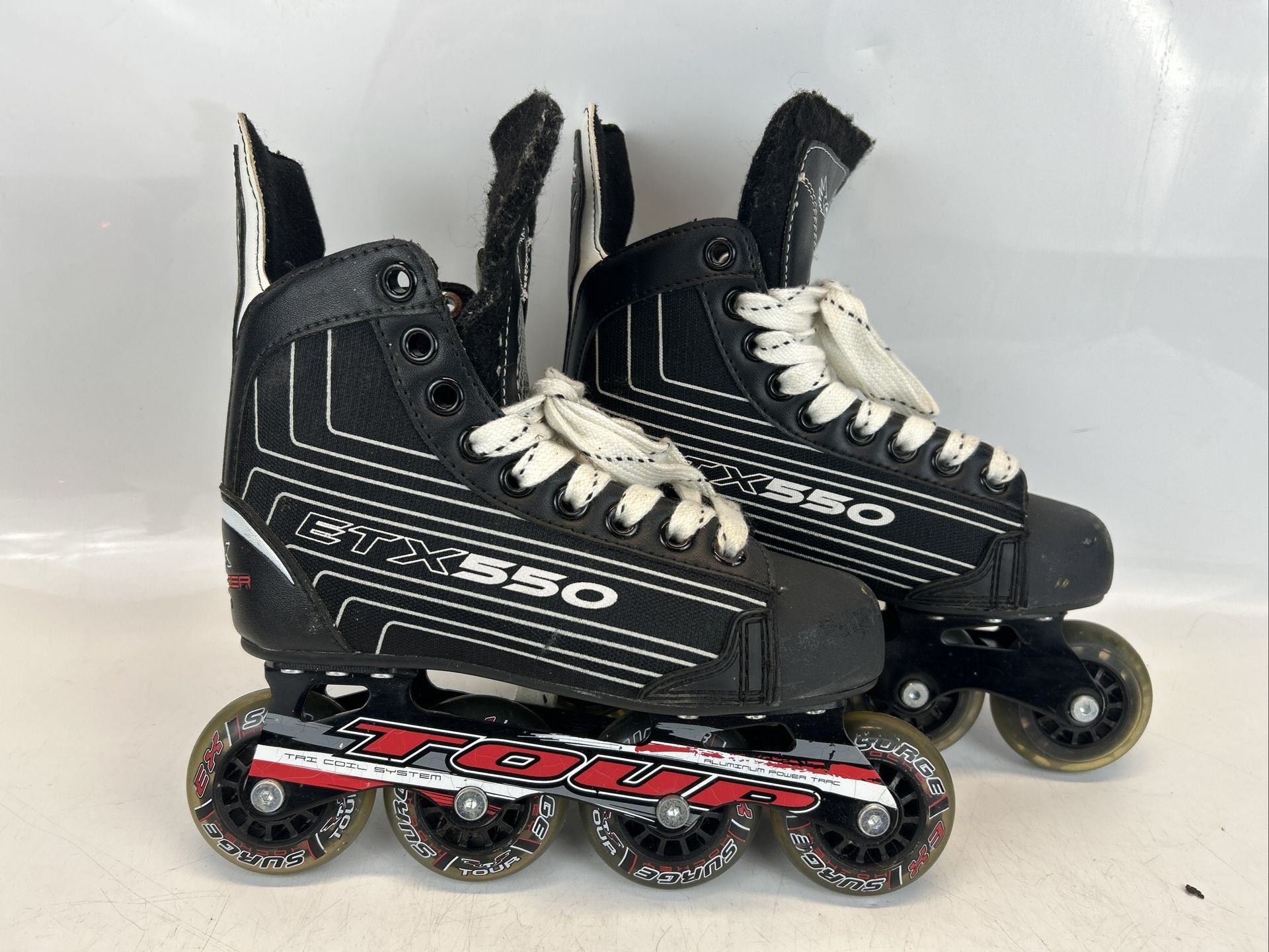 Tour Hockey ETX 550 Stabilizer System Tri Coil Chassis Inline Skates Men's Sz 3