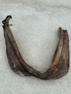 Antique vintage leather horse collar yoke.