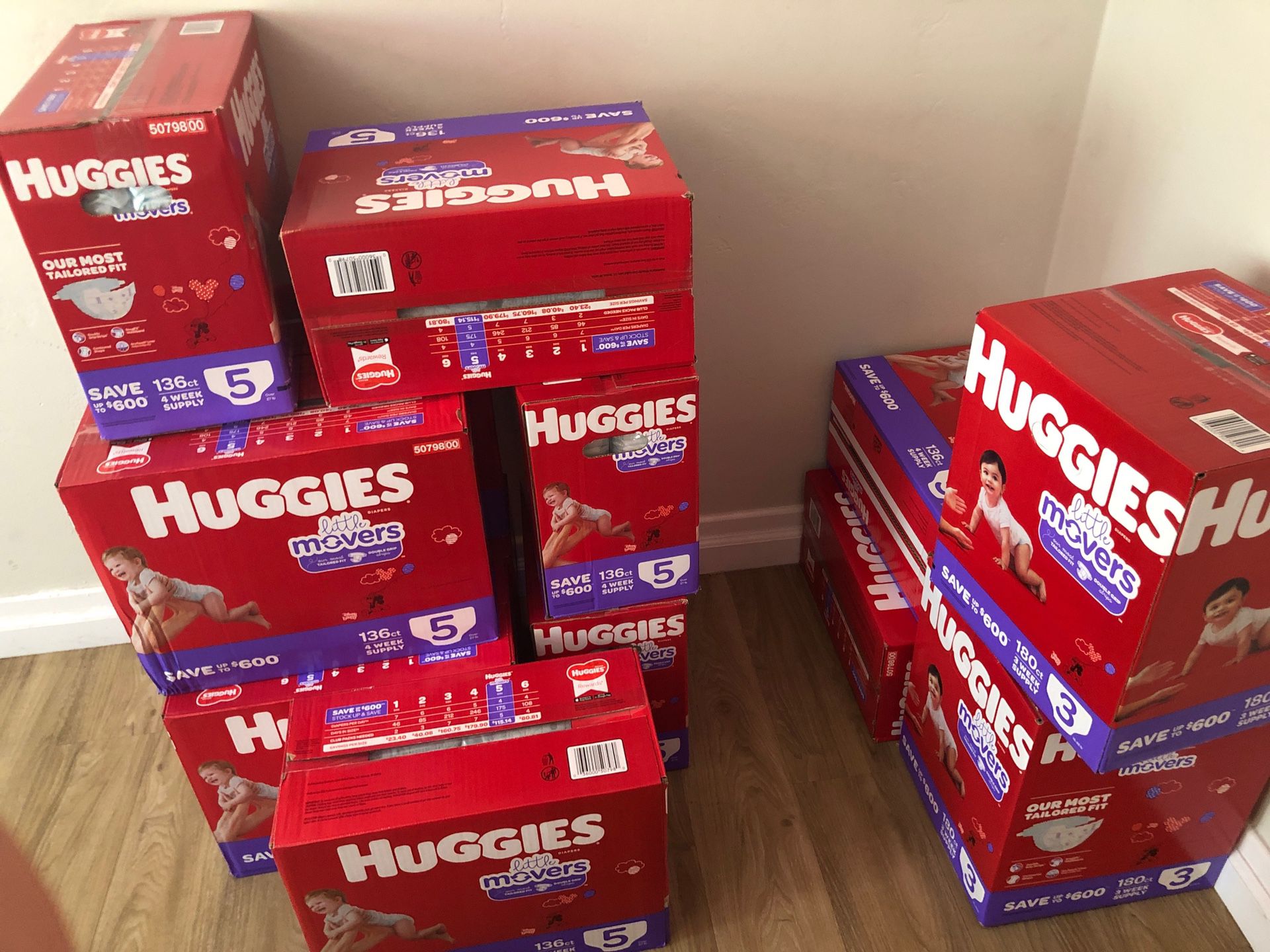 HUGGIES SIZE 3 AND 5