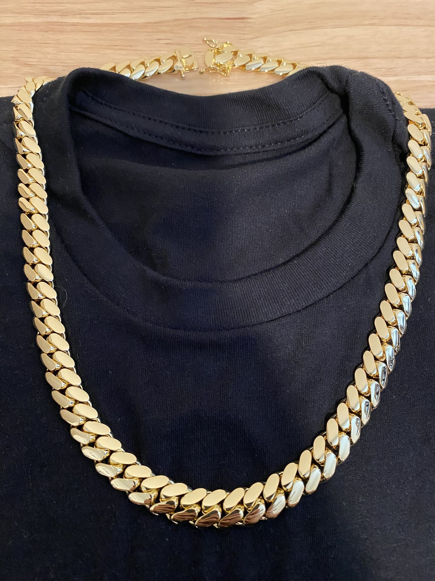 Solid 14k Gold Plated Miami Cuban Link Chain