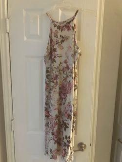 Floral Maxi Dress Sleeveless High Neck