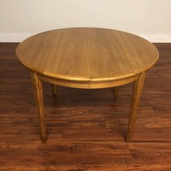 Vintage Danish Oak Dining Table with Leaf - Many More Items In Stock!
