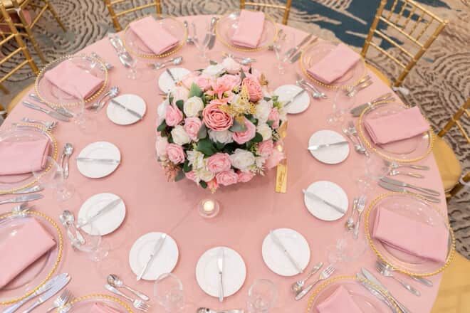 Blush Pink Tablecloth 132 Round
