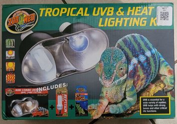 ZOO MED TROPICAL UVB & HEAT LIGHTING DUAL KIT, 100 Watt