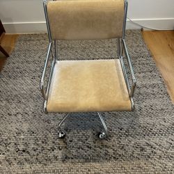 Cb2 leather 2024 desk chair