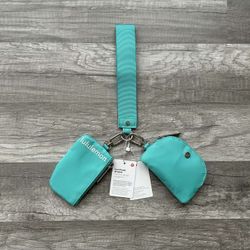 Lululemon Dual Pouch Wristlet Teal Turquoise Aqua Blue New With Tags