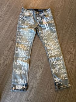 Size 32 Purple Brand Jeans All-Over Logo Print