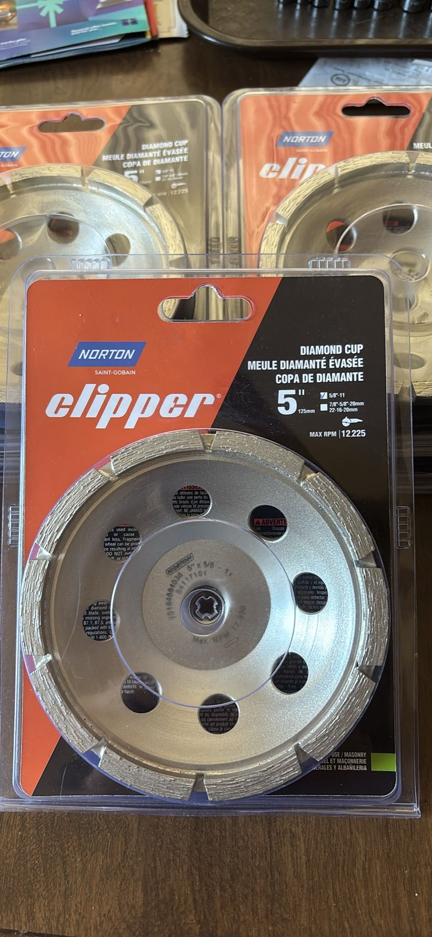 Norton 5” Diamond Wheel Cup 5/8”-11