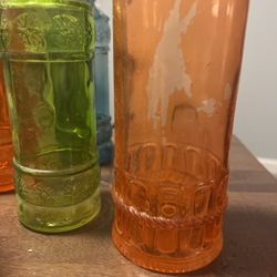 Recycled Art Glass Decorative Bottle Vases With Corks
