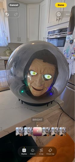 Halloween Animated Witch Head Crystal Ball