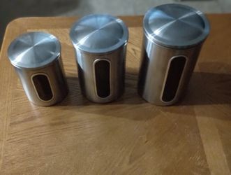 3 Piece Stainless Steel Canister Set 