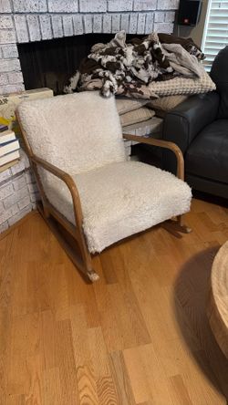 Rocking Chair White Plush