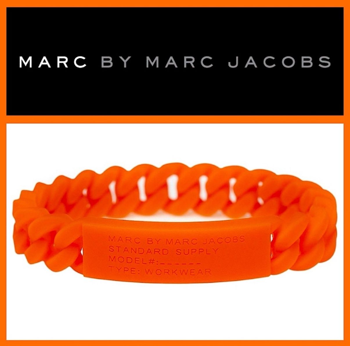 Marc By Marc Jacobs Bracelet (Orange Rubber)