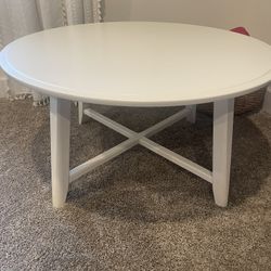Round White Coffee Table 