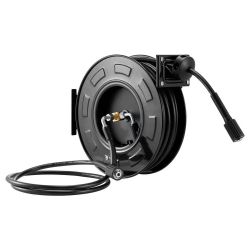 Pressure Washer Hose Reel, 60 ft x 1/4 inch Retractable Power Heavy-Duty Steel Washer Hose Reel, 4000PSI Max, Auto-Rewinding, Flexible Wall/Floor Moun