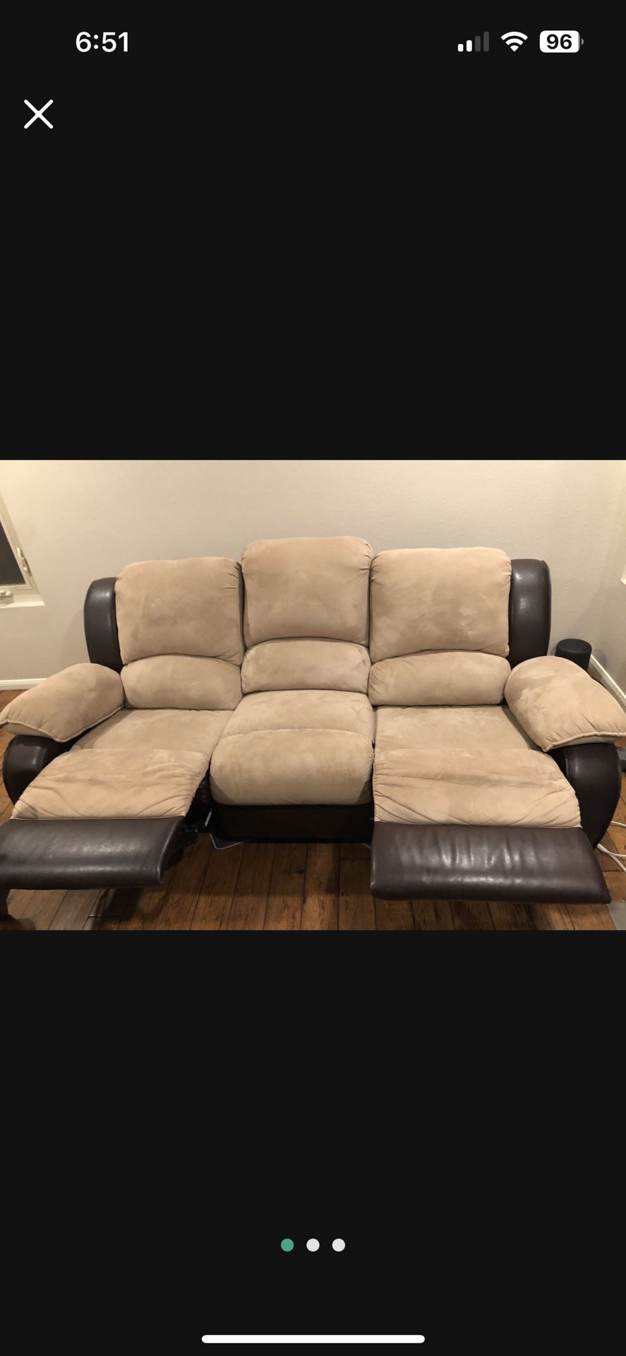 Double Recliner Couch 