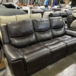 Brown Power Recliner Sofa 3- Seater
