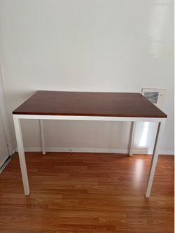 Parsons-Style Counter Height Table — Walnut/Cherry Top, Metal Legs MUST GO TODAY
