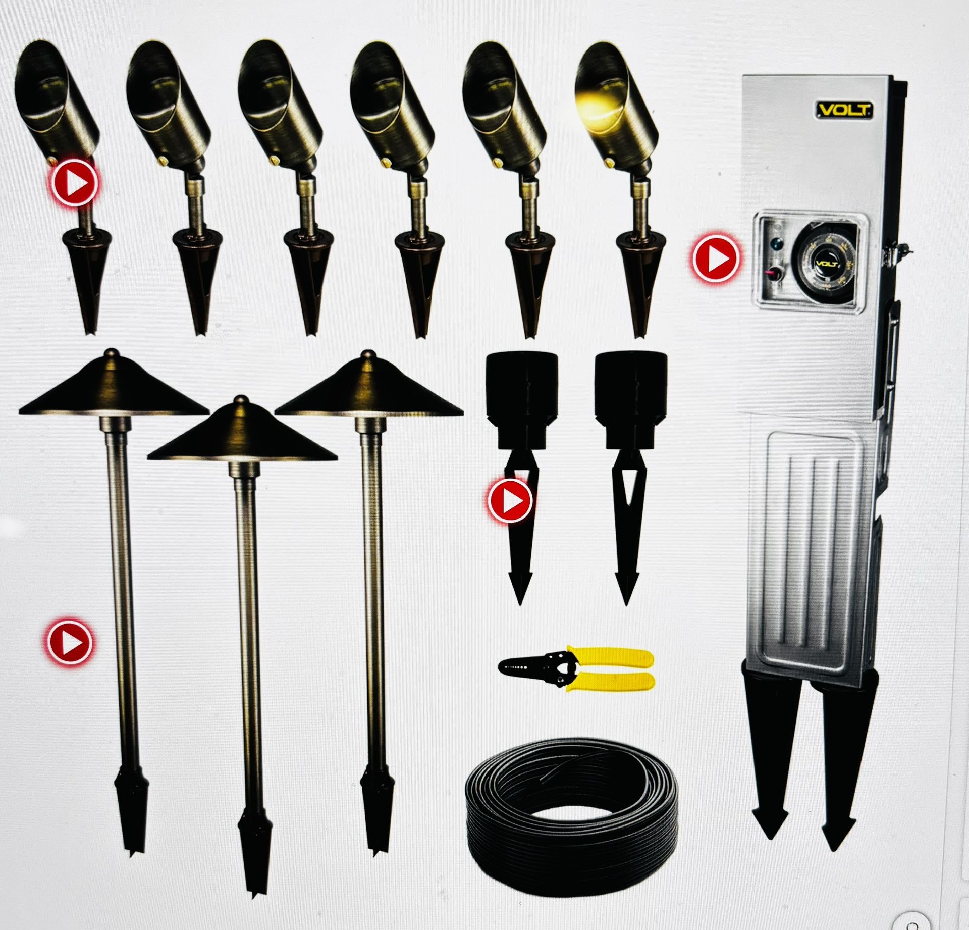 Volt brass landscaping lights