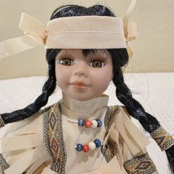 Vintage Cheyenne Native American Girl 8" Porcelain Doll *Please Read Description 
