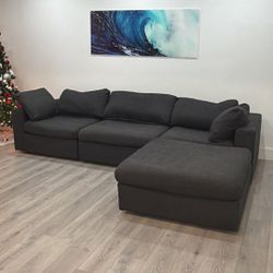 FREE DELIVERY MODULAR DARK GRAY 4PCS Sectional Sofá 