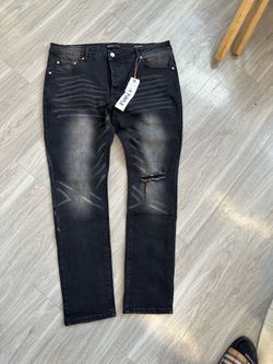 Black purple jeans