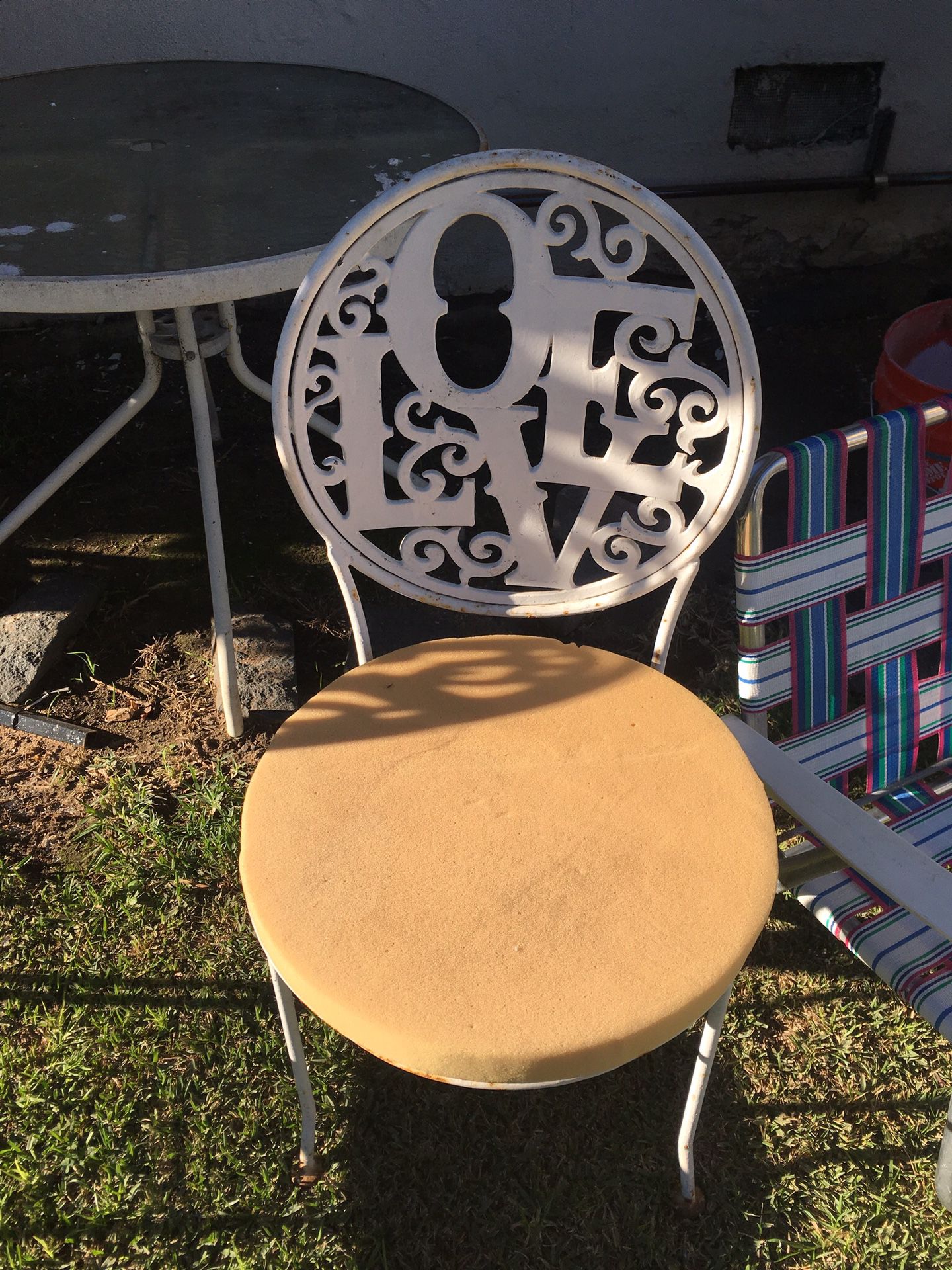 Antique Patio Chairs - Love and Peace