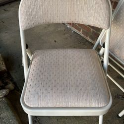 4 Fabric Padded Steel  Folding Chairs