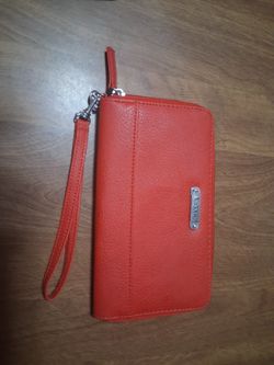 Red Leather Wristlet By Nicole Miller Brand